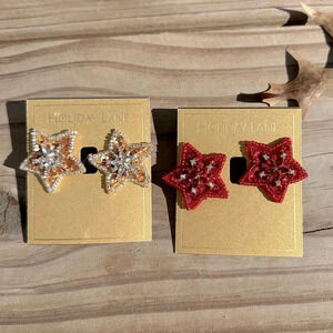 CHRISTMAS STAR GOLD EARRINGS